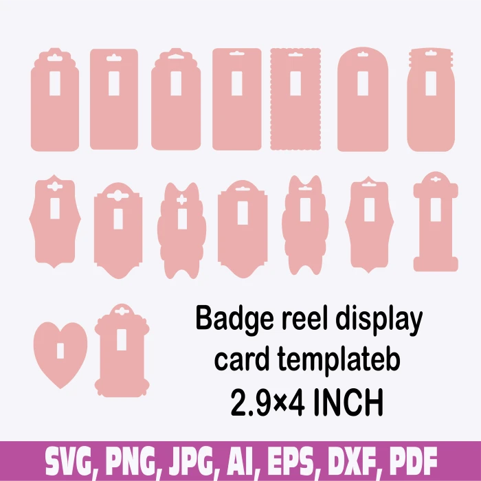 Badge Reel Display Card template, Badge Reel Display Card template svg,  png, pdf, eps, ai, jpg, dxf, blank Badge Reel Display Card template
