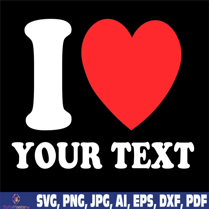 I Love You Text Heart Shape with Flowers Vector PNG vector in SVG
